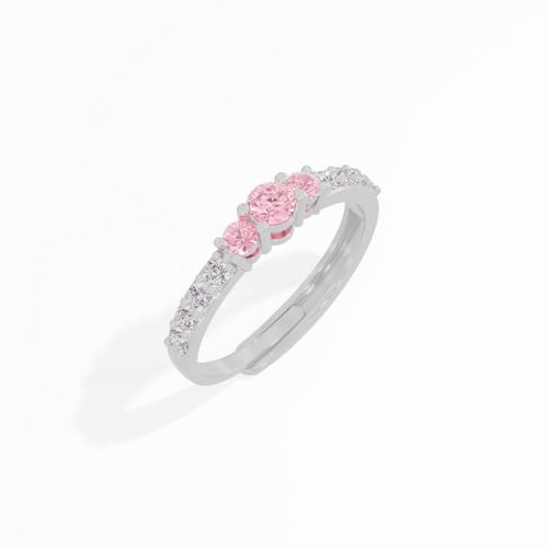 Image of U ARE 925 Sterling Silver 18K Gold and Rose Gold Plated Sparkling Three-Stone Ring | Gift for Women and Girls | With Certificate of Authenticity and 925 Stamp