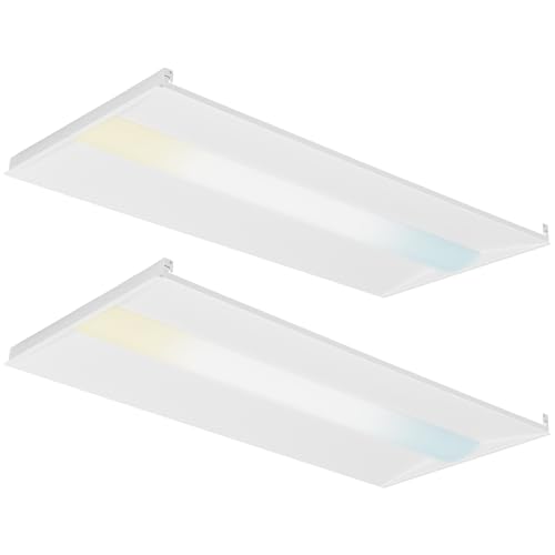Image of Cortelco 2x4 LED Troffer Light,4 Colo Options 3000K-5000K,50W /40W /35W /30W /25W,Up to 7500 Lumens,0-10V Dimmable Drop Ceiling Lights,100-277V,ETL&DLC Listed,Commercial Grade,2 Pack
