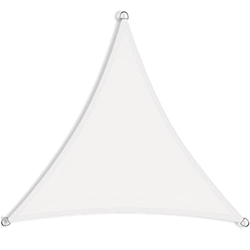 Toldo vela triangular blanco 3.2x3.2m parasol impermeable exterior jardin terraza 2