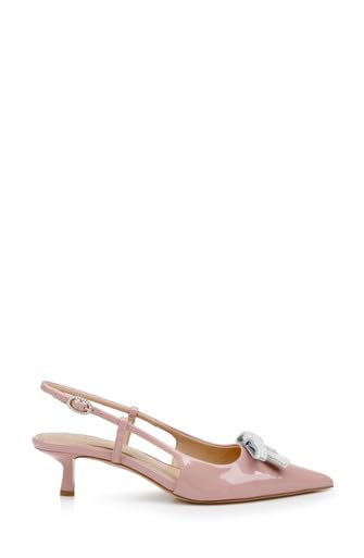 Jewel Badgley Mischka Krystia Slingback Kitten Heels with Pearled Bow3