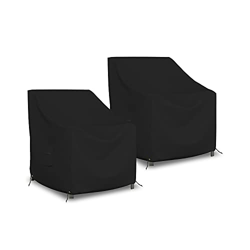 Covers & All Outdoor Chair Cover 12 OZ Pack of 2 Waterproof - 100% Weather Resistant Customize cover Stackable /Patio Chair covers with Air Pocket & Drawstring for Snug Fit (29