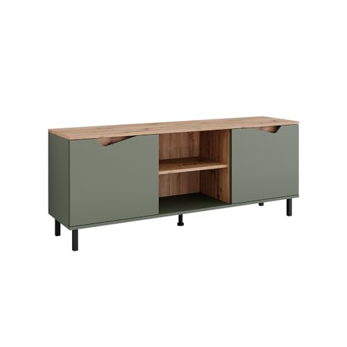 Vicco Lowboard Marelle, Grün/Artisan, 150 x 60 cm mit 2 Türen