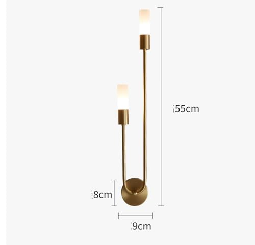 Image of Nautical Art Home Decor Instruments Metal Gold Finish 2 Tube Wall Lamp LED Lights - Warm White /Pack of 2 Full Brass Light