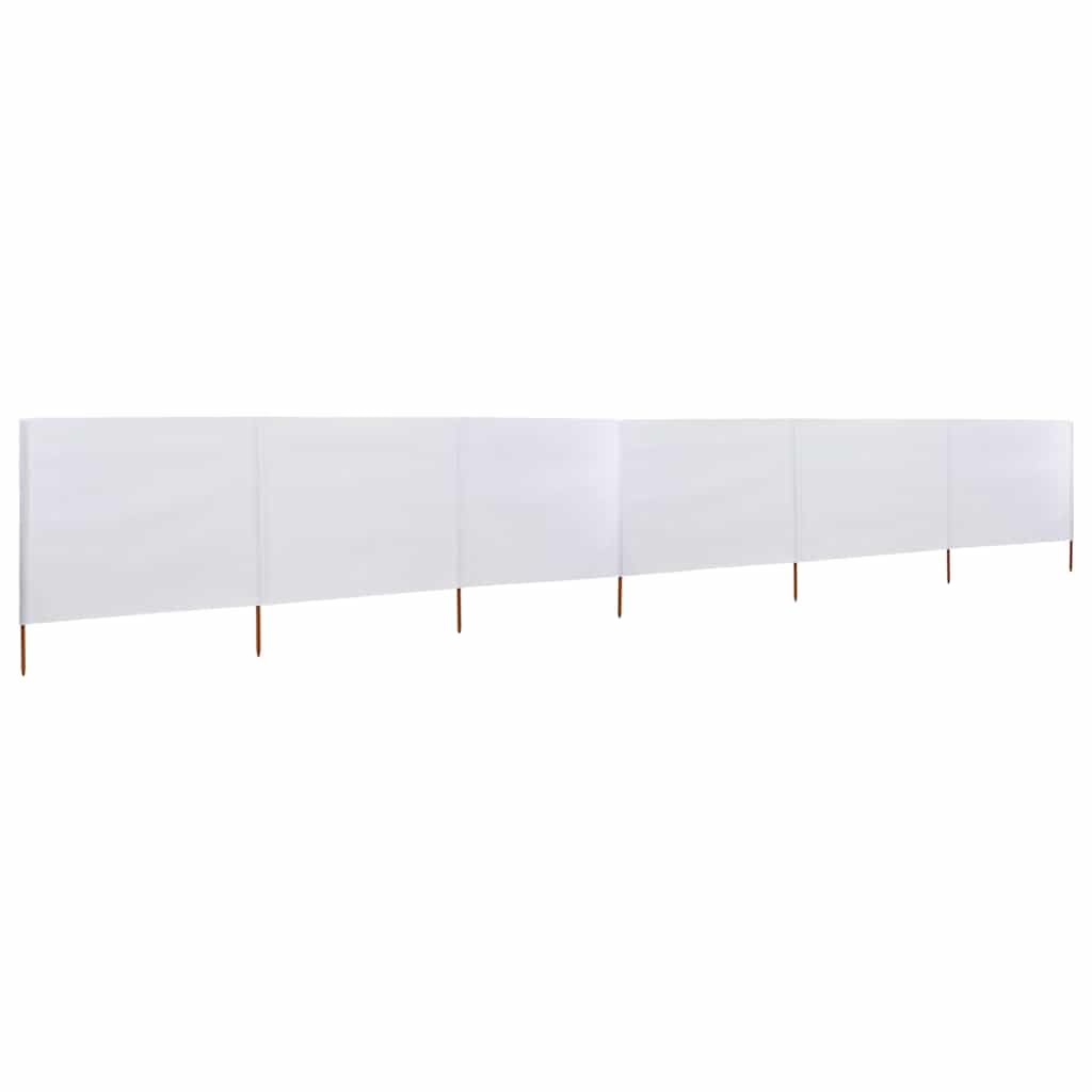 Paravent de Camping Extérieur 3 Panneaux Brise-Vent Pliable 400 x 120 cm, Abri de Jardin en Textile Non Tissé avec 4 Poteaux en Bois de 150 cm, Blanc
