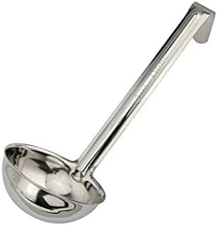 Winco LDI-40SH, 4 Oz Stainless Steel Soup Ladle with 6-Inch Handle, One Piece Sauce Portioner, Solid Serving Spoon, NSF