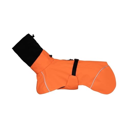 屋外犬用レインコート 小型中型犬用服 二重襟 ケープタイプ 雨の日のお出かけ ペット用レインコート(Orange,XL)