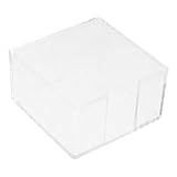 HOMSFOU Transparenter Acryl Notizblockhalter Multifunktional für Büro Schule Zuhause Langlebiger Acrylhalter für Notizzettel und Büroklammern Praktischer Schreibtisch Organizer