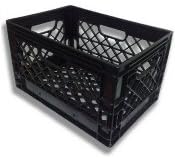 Milk Crate 19x13x11 Rectangular Plastic Dairy Crate(Black)