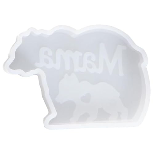 Uniquer Bear Shape Silicone Soap Molds,Bear Mother and Son Shape Car Freshie Silicone Molds for Aroma Beads,Candle,Soap,Pendant