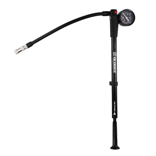 Inflado sin esfuerzo con bomba de bicicleta de 300 PSI adecuada para horquillas de aire y amortiguadores, fácil de usar (negro)