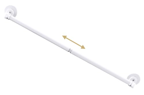 H.VERSAILTEX 1 PACK Magnetic Curtain Rod for Metal Doors 16 to 28 1/2 Inch Diameter Cafe Rod Adjustable French Door Curtain Rods for Classroom Whiteboard with Strong Magnet Towel Bar Holder White