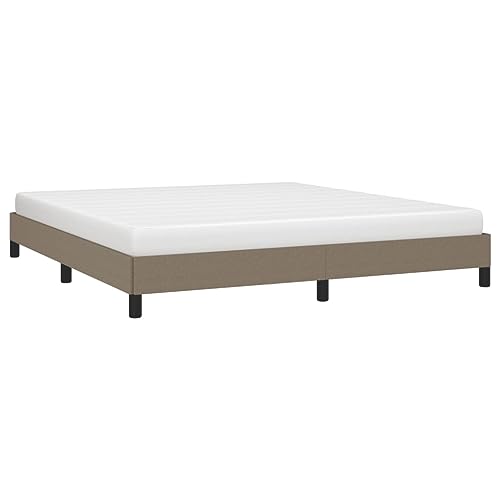 vidaXL Estructura de Cama Matrimonial Somier Tapizado Dormitorio Habitación Muebles Mobiliario Cuarto Descanso de Tela Gris Taupe 180x200 cm