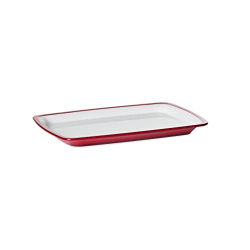 Omada Design Piatto da Portata Piccolo, Rettangolare, in Acrilico Infrangibile, 28x20,5x2h cm, Made in Italy, Linea Square, Rosso