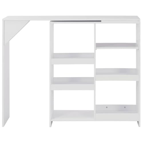 Table de bar stable anti-vacillement blanche de 138 cm de long - 5