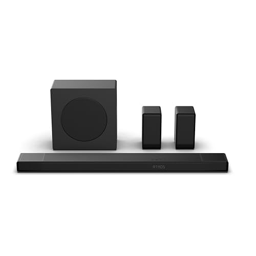 Hisense AX5140Q – Barra de Sonido 5.1.4, 600W, 13 Altavoces, Subwoofer y Altavoces Traseros Inalámbricos, Dolby Atmos, DTS:X, Ecualizador IA, Calibración Automática, Hi-Concerto, EzPlay 3.0