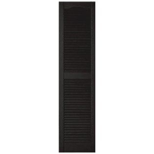Mid America 00011248002 Standard Size Cathedral Top Center Mullion, Open Louver Vinyl Shutter, w/Installation Shutter-Lok's & Matching Screws (Per Pair), 002, 12"W x 48"H, Black