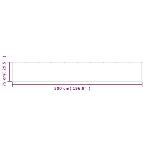 Paravent de balcon 75x500 cm en polyester Oxford étanche