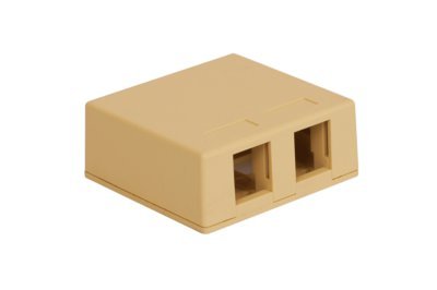 Icc Keystone Surface Mount Box - 2 Port - Ivory
