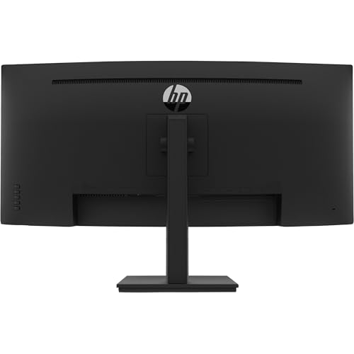Image of HP P34hc 34 inch WQHD Monitor with 5ms Response Time, Anti-Glare, Flicker Free, VESA Mount (100mm), Displayport, HDMI & Black Color (21Y56AA#ABA) 2 Pack with DKZ Hub & ErgoFlexy Dual Monitor Mount