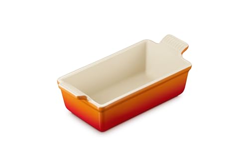 Le Creuset Stoneware Heritage Loaf Pan, 9' x 5' x 3' (1.5 qt.), Flame