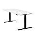 Produktbild boho office® Höhenverstellbarer Schreibtisch 180 x 80 cm - Elektrisch stufenlos, 2 Motoren ultraschnelle 80 mm/Sek, Memoryfunktion, Kollisionsschutz - Basic Line Schwarz inkl. Tischplatte in Weiß