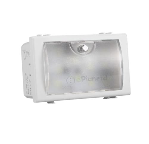 Lampada emergenza compatibile con Bticino Matix 3 moduli supporto 503sa luce led 1.5W con tasto doppia funzione segnapasso anti blackout