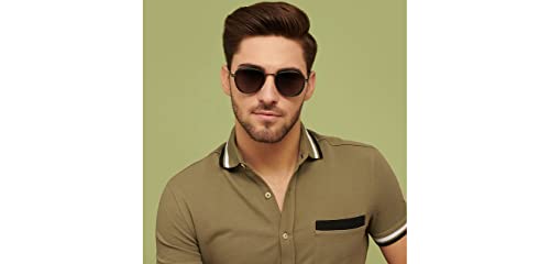 Vincent Chase By Lenskart | Gunmetal Green Grey Gradient Full Rim Pilot Branded Latest and Stylish Sunglasses | Polarized and 100% UV Protected |... - Image 5