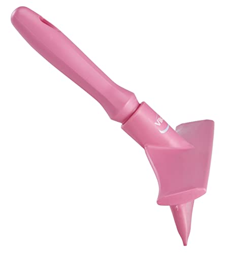 Image of Vikan 71251 Rubber Polypropylene Frame Bench Single Blade Squeegee, 10 inch, Pink