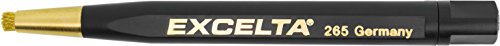 Image of Excelta - 265 - Brushes - Scratch - Straight - Two Star - Plastic Handle with Brass Bristles, 0.25 inch Height, 0.63 inch Wide, 1 inch Length