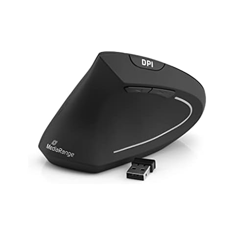 MediaRange ergonomische 6-Tasten Funk-Maus mit optischem Sensor Cover