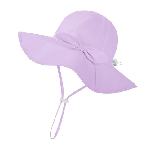 Toddler Fisherman Hat Bonnet Breathable Sun Hat with Bow for Babies Ideal for Outdoor Activities Purple2