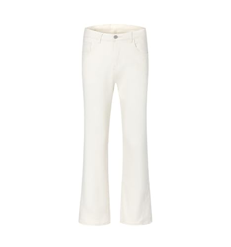 Jeans Pants Trouser Denim Black and White Micro Horn Men's Spring Retro Style Casual Men