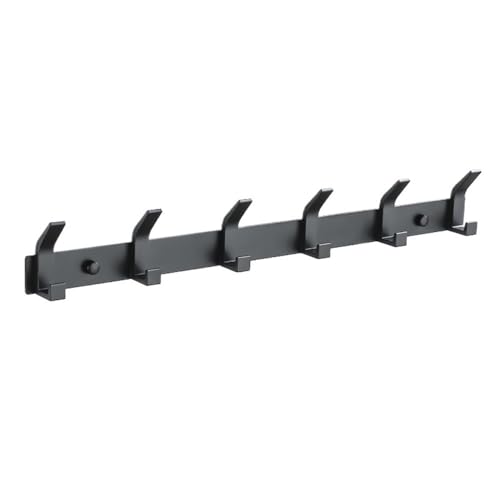 ruyi-1986 Perchero de Pared Ganchos Colgantes Modernos de Aluminio for Almacenamiento, Perchero for Puerta de baño, Perchero de Pared Ganchos para Abrigos(Negro,Grande)