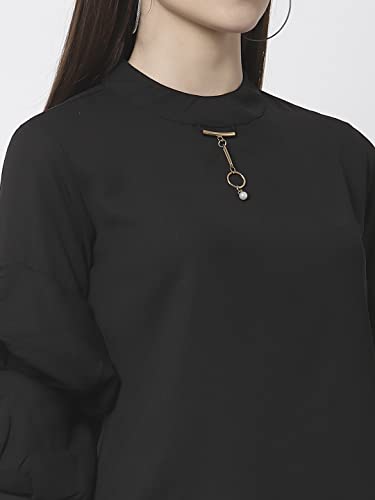 Image of Style Quotient Women Black Solid Tops