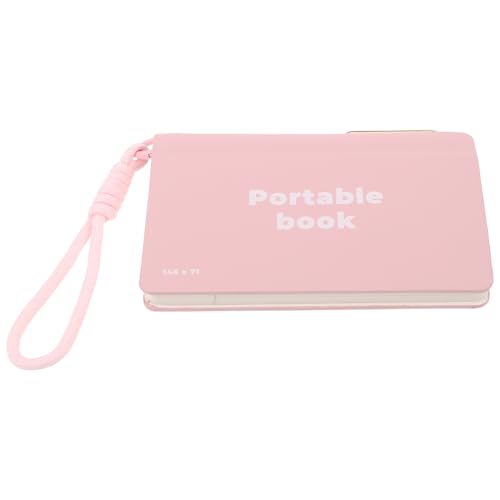 Sosoport Mini Cuaderno de Bolsillo Portátil Rosa Durazno, Bloc de Notas Cuadrado de Pu con Ranura para Bolígrafo Silencioso, Tamaño Pequeño Adecuado para Oficina, Estudiantes y Viajes