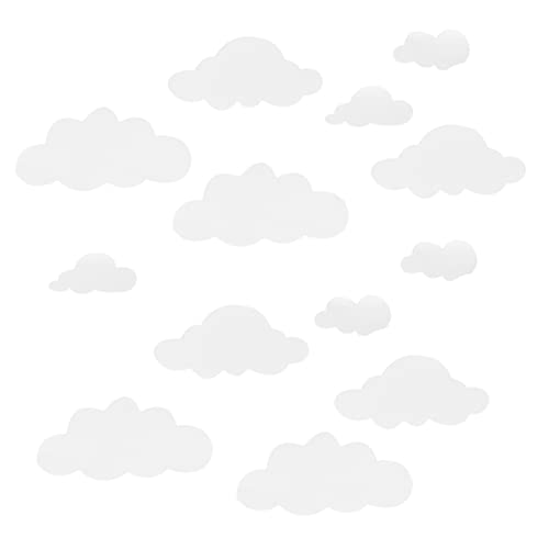 Abaodam 96pcs Background Wall Stickers Cloud Window Sticker Playroom Wall Vinyl Decals Removable Cloud Art White Children's Room Decorate