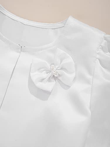 Kids Flower Girls Long Sleeve Bolero Shrug Cardigan Satin Open Front Wedding Party Dress Coat Bowknot Outerwear4