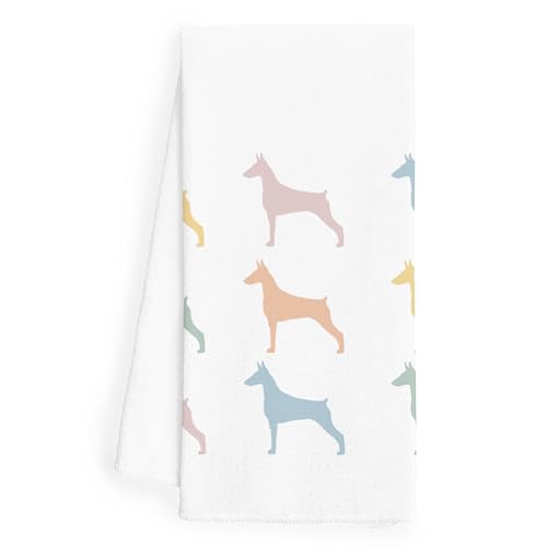WFSM Doberman Gifts toalhas de cozinha - toalhas de mão para cão, panos de chá para cães Doberman, presentes Doberman para mulheres, decoração Doberman, presentes para cães e mães, toalhas de
