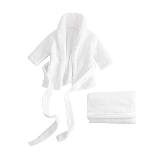 UPKOCH Bata de Baño para Niña de Algodón Gruesa y Absorbente para Recién Nacidos de Bata Fotográfica Blanca para Baño y Sesión de Fotos