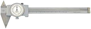 MeterTo Precision Stainless Steel Dial Calipers with Narrow Pointed Tip Jaw 40mm Range 0-150mm Resolution 0.02mm