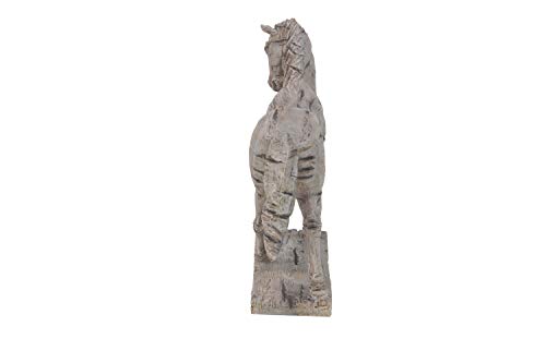 Deco 79 Polystone Horse Prancing Sculpture, 21" X 6" X 18", Beige #TOP3