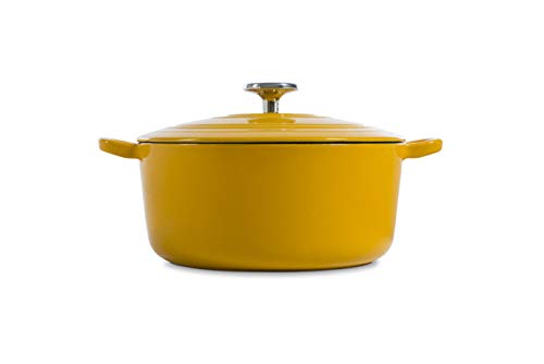 BK Cookware Dutch Oven, Cast Iron Casserole Dish with Lid, Enamelled Coating - Induction & Oven Safe Cookware - 28 cm/6.7 Litre, Sunny Yellow 2 Gallery Image
