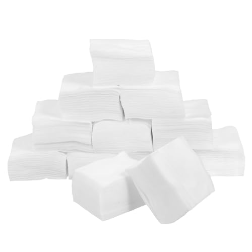 WEKAMOS 1200 piezas Unidades Toallitas Desmaquillantes Desechables Algodón Suave Alta Absorbencia para Limpieza Facial y Uñas Uso Profesional Spa