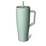 BrüMate Era 40 oz Tumbler with Handle and Straw | 100% Leakproof Insulated Tumbler with Lid and Flexible SoftSip Straw | Made of Stainless Steel | Cup Holder Friendly Base | 40oz (Sage)