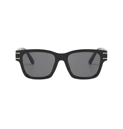 Lunettes de soleil rectangulaires unisexes avec monture PC carrée style vintage