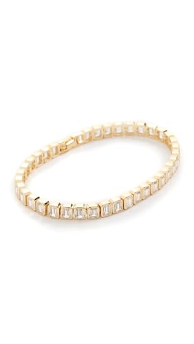 SHASHI Women's Emerald Cut Tennis Bracelet, Gold, One Size
