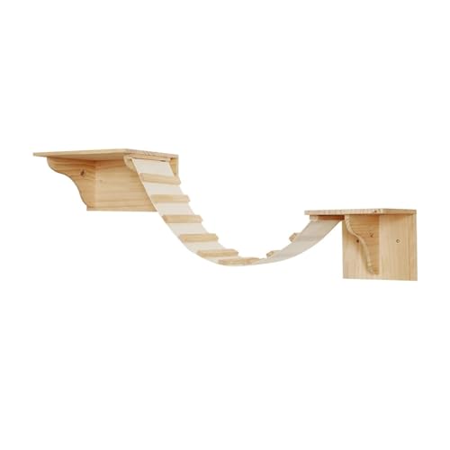 Cadre d'escalade pour chat en bois : villa et étagère flottante murale pour le repos