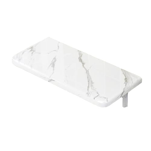 Table murale pliante suspendue rabattable et gain de place en pierre blanche