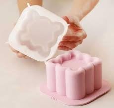 Image of Royals Silicone Cake Bento Mould for Baking Cake Pan Set Non-Stick Baking Mold Silicone Baking Tins Air Fryer Small Cake Tins for Baking Layer Cake Cheesecake (Square)
