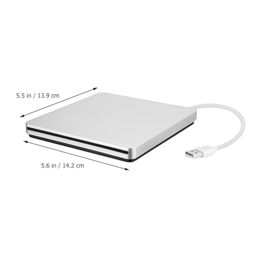 Lectora externa DVD y quemadora CD USB 3.0 plateada miniatura 2